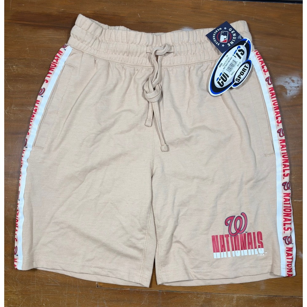 NWT Washington Nationals Concepts Sport MLB Men Small Tan French Terry Shorts